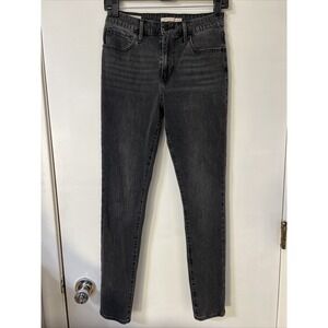 Levi's Big E Premium Women's Black‎ Denim 721 High Rise Skinny Jeans Size 28